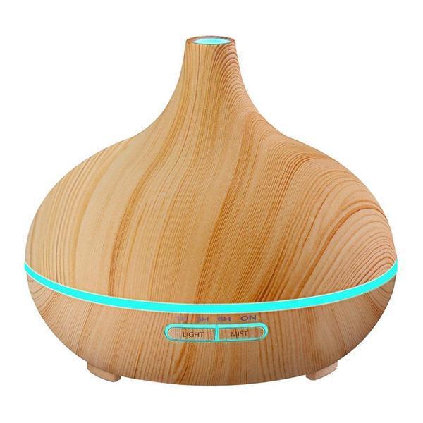 Wood grain humidifying aroma diffuser